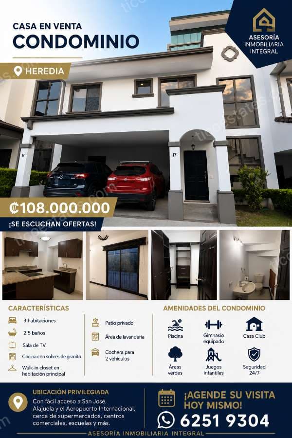 LA CASA QUE ESTABA ESPERANDO EN HEREDIA YA ESTÁ DISPONIBLE